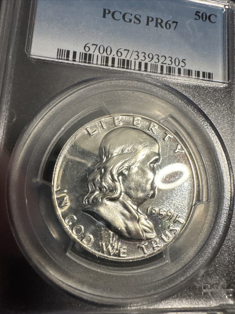 1959 PROOF FRANKLIN HALF PCGS PR67