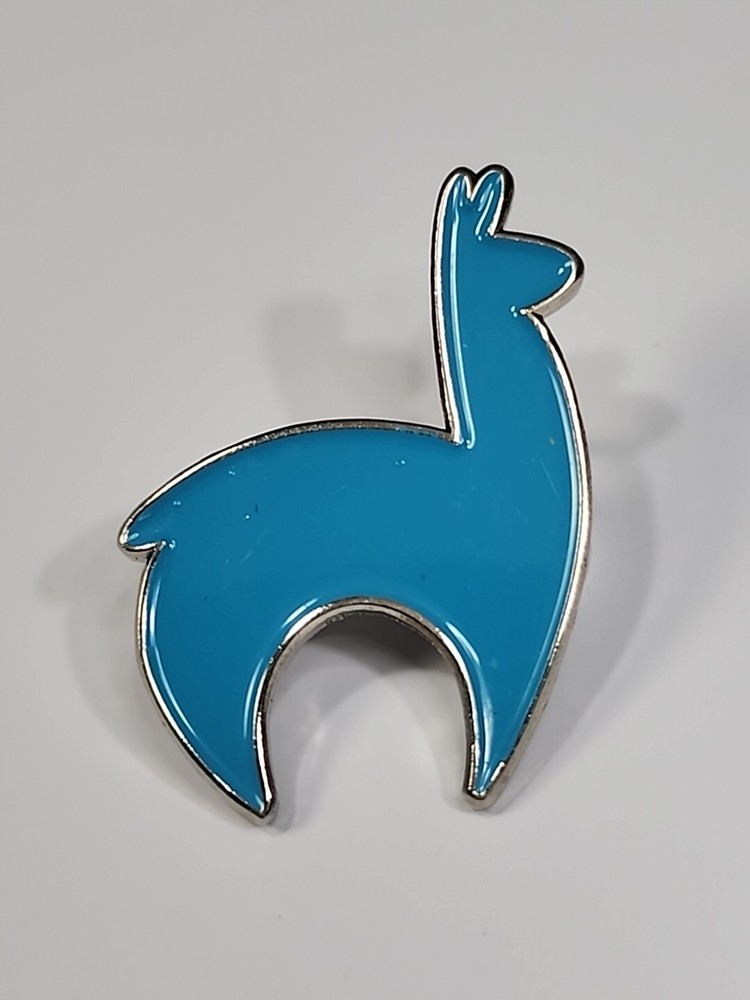 Blue Lama Lapel Pin Stylized Design
