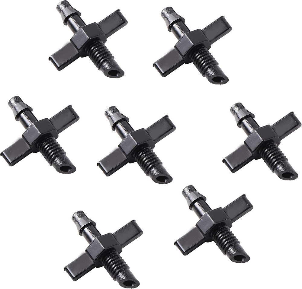 100 Pack 1/4 Inch Barb Tubing Coupling Adapters Threaded Drip Irrigation Fitting