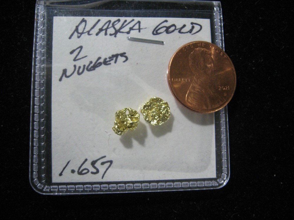ALASKA GOLD 2 NUGGETS 1.657 GRAMS