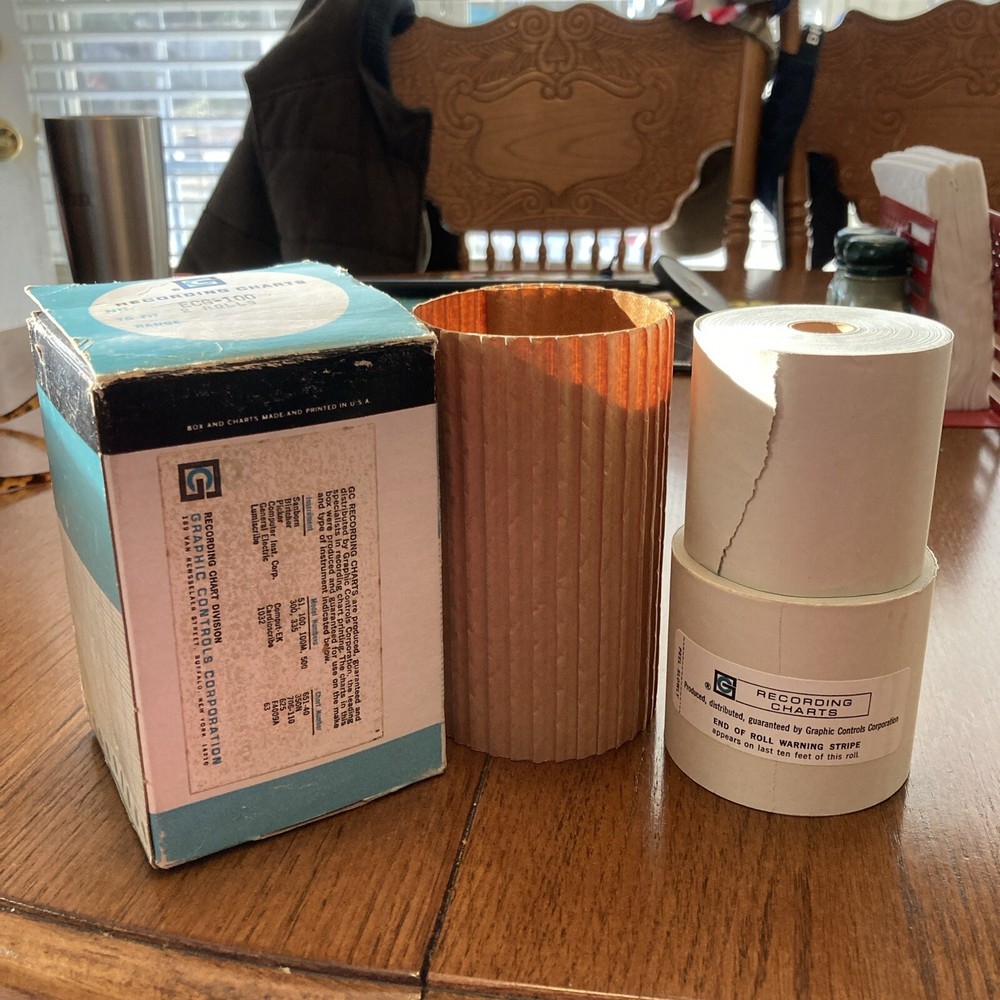 Graphic Controls ECG-100 Recording Chart Paper 2 Rolls Original Box