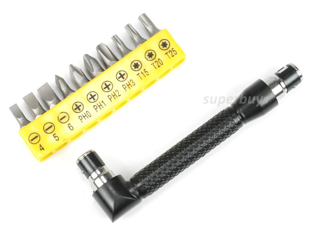 10pcs Assorted Hex Screwdriver Bit L Shaped Dual Head Socket Drill Tool Set