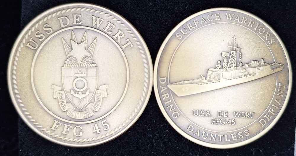 FFG-45 USS DE WERT  "Surface Warriors" - Navy Challenge Coin
