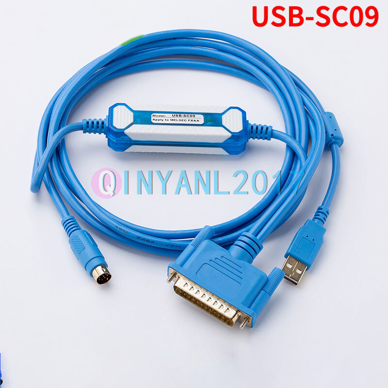 1PCS PLC Programming Cable USB-SC09 Suitable Mitsubishi FX/A Series