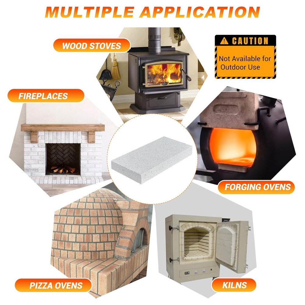 Fire Bricks, Woodstove Firebricks, 2400F Light Weight High Temperature Insulated