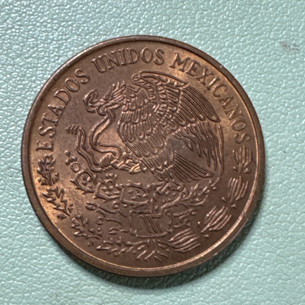 1974 MEXICO 20 CENTAVOS BRILLIANT UNCIRCULATED RED RD