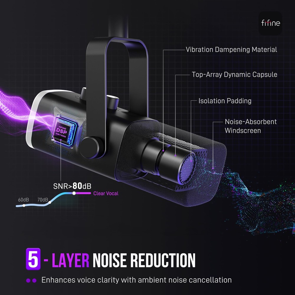 XLR/USB Gaming Microphone Set Dynamic PC Mic for Streaming Podcasting Gaming