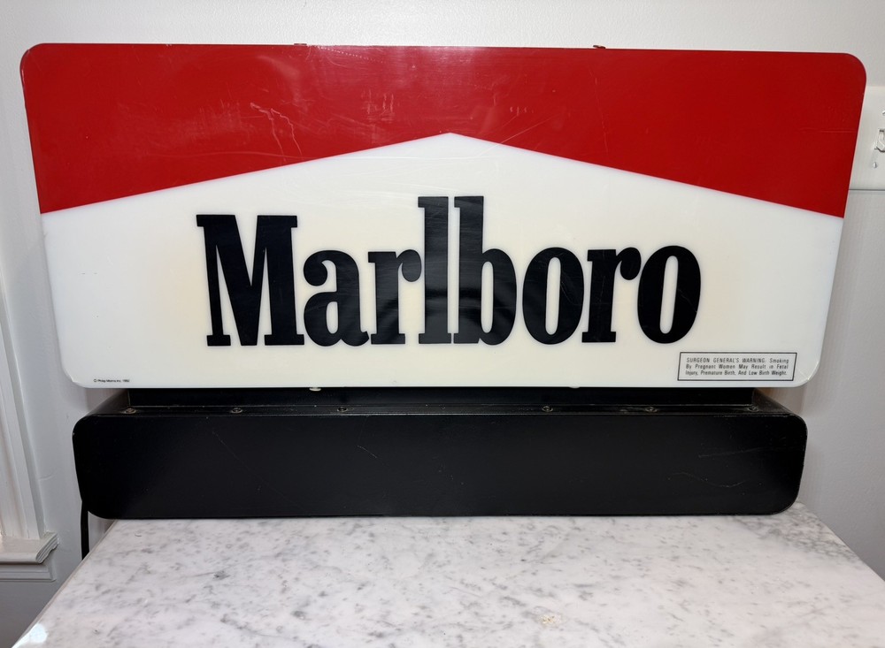 Double Sided Lighted Marlboro Sign / Programable Led Message Board Vintage