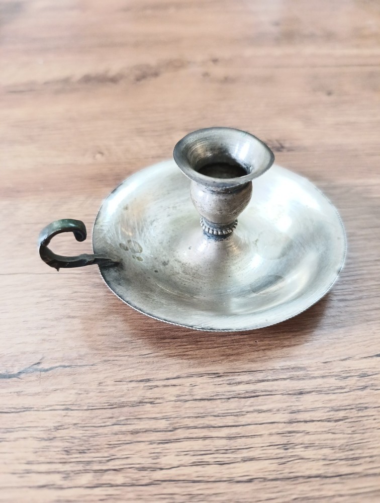 Antique Night Candle Holder In 800 Silver