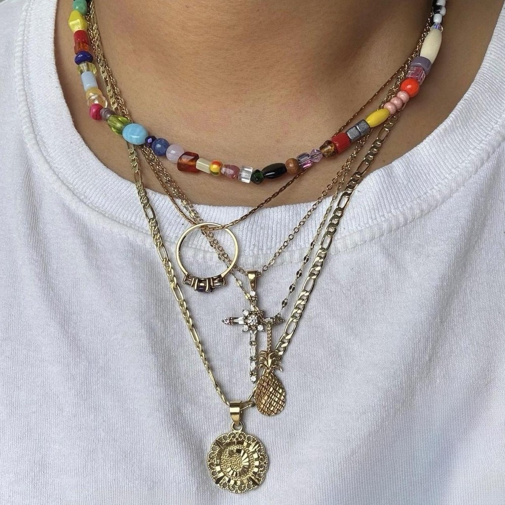 Handmade Multicolor Y2K Mixed Beads Necklace