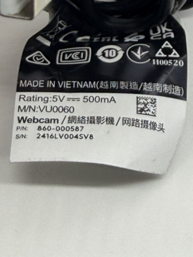 Logitech 1080p Pro USB Webcam VU0060 860-000587 | Tested