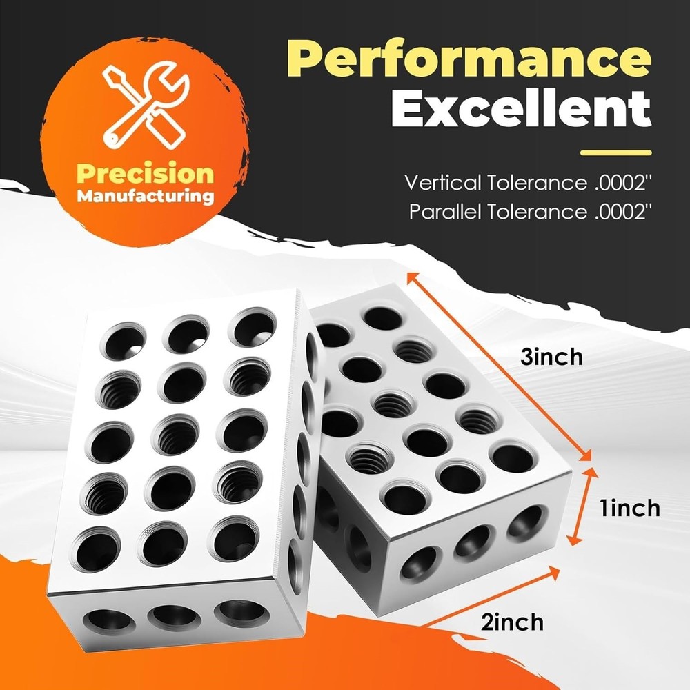 Precision 123 Parallel Blocks Set with Case & Screws 0.0001 Industrial Tools Kit