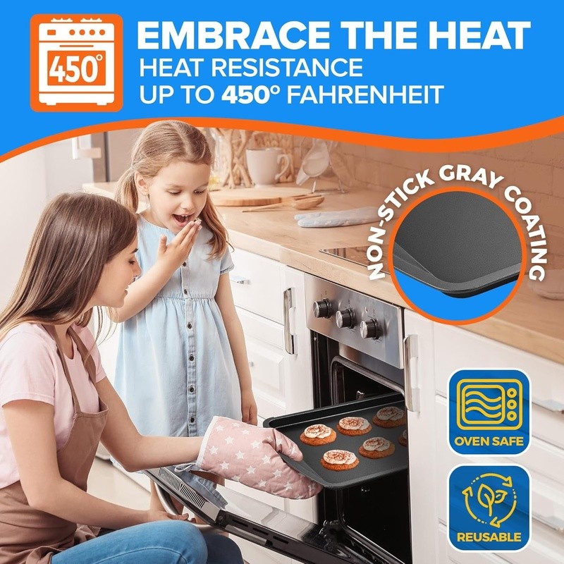 Stackable Baking Pan Set Nonstick White Marble Coating Carbon Steel Bakeware Set