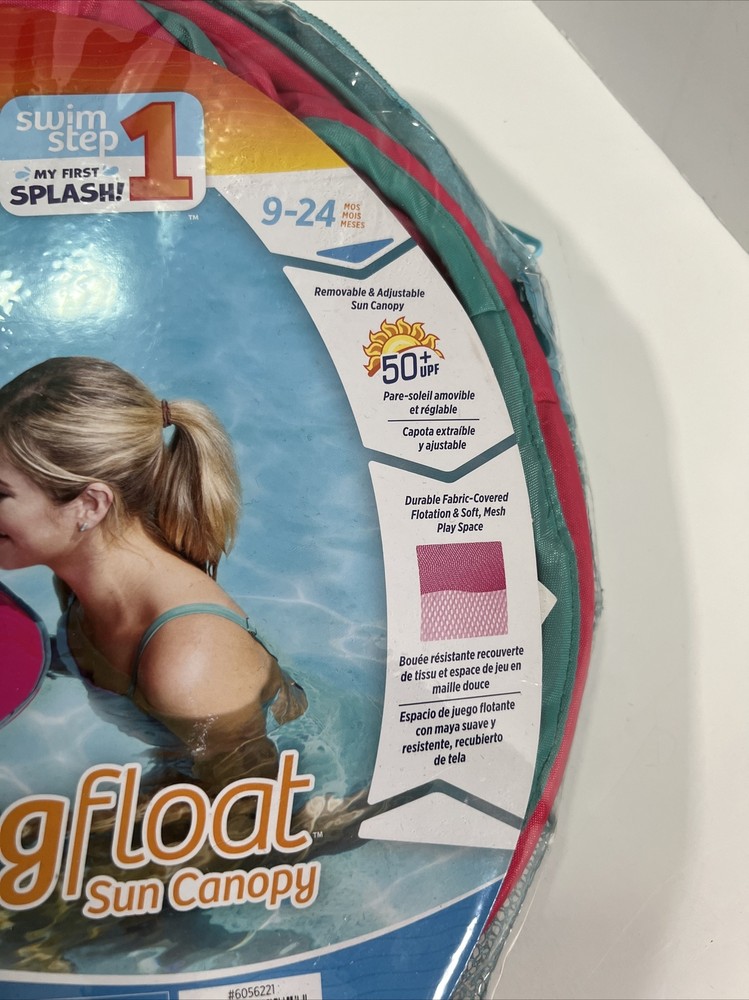 SwimWays Baby Spring Float Sun Canopy, Inflatable Pool Float for Babies - Pink