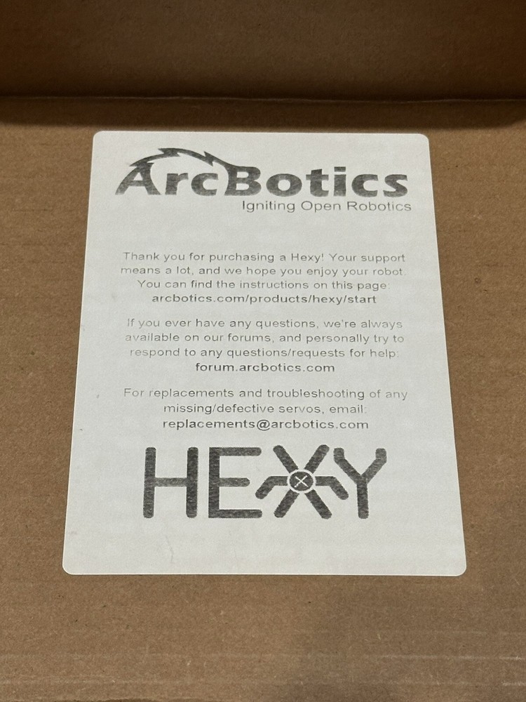 Hexy ArcBotics Robotic Hexapod Programmable Electronic Model Kit - New Open Box