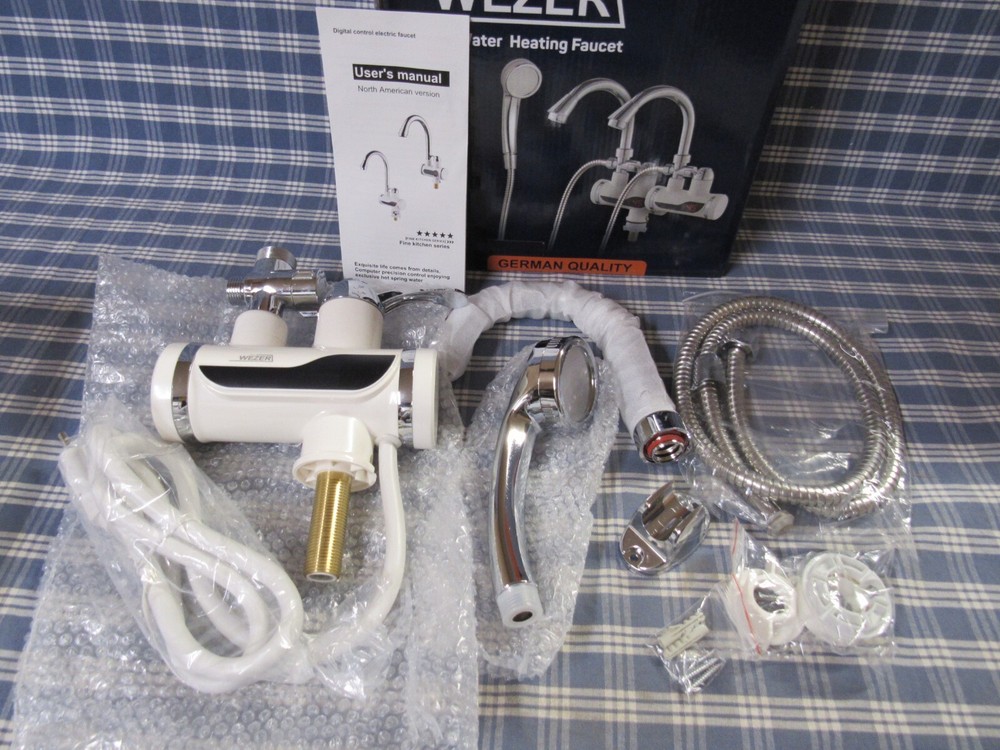 WEZER Electric Water Heater Faucet Instant Hot Water (New Open Box) FREE SHIPPIN