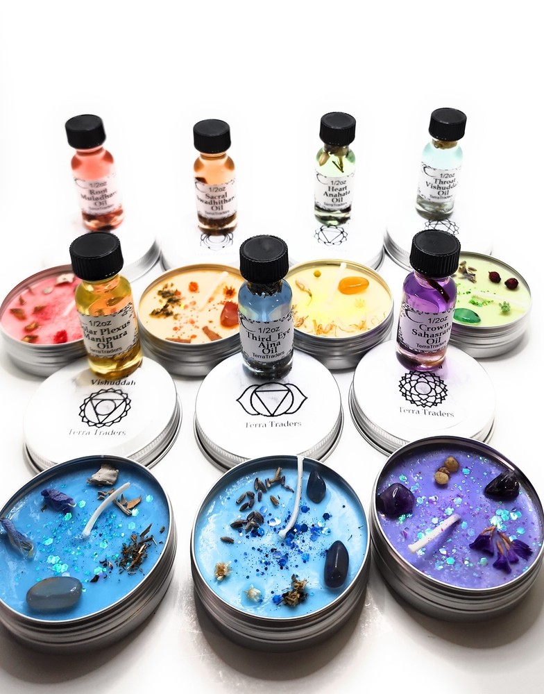 Complete Chakra Oils and Candle Set