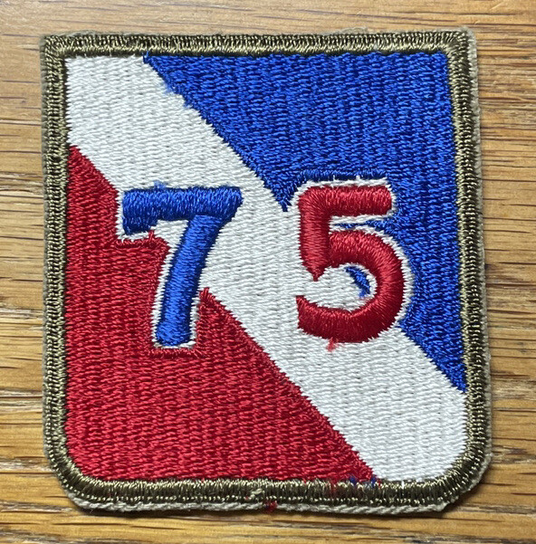 ORIGINAL WWII - U.S. 75th DIVISION PATCH CUT EDGE - WORN