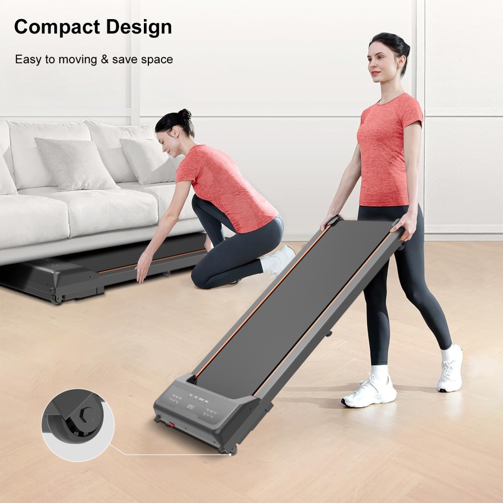 Under Desk Walking Pad 2.5HP 265LBS LED Display Remote Control Treadmill