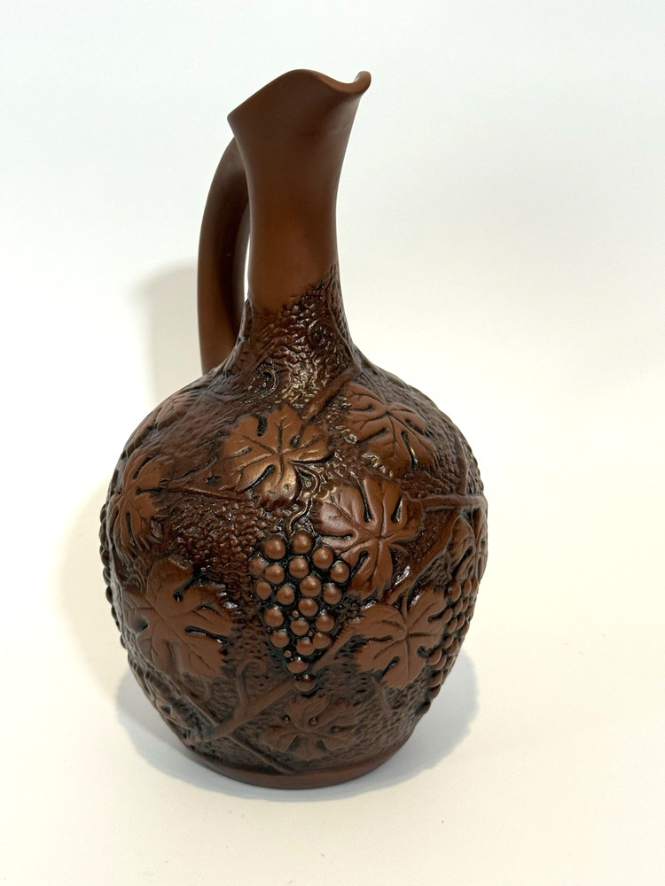 French Pottery Wine Ewer Pitcher - Grapevine