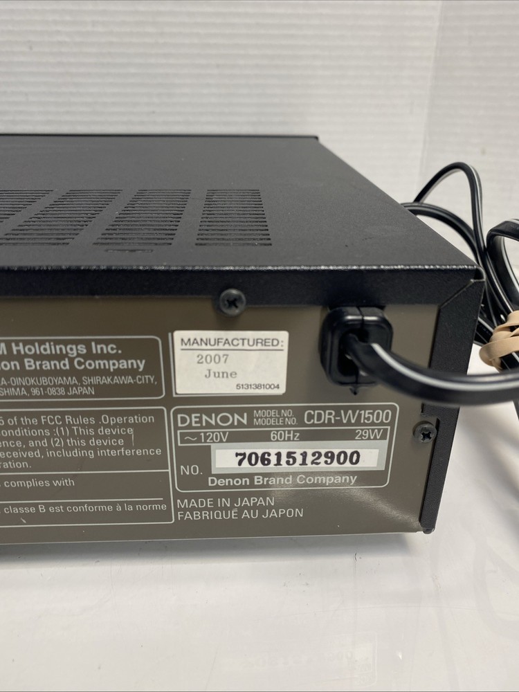 Denon CDR-W1500 CD Recorder/CD Player Combo Unit