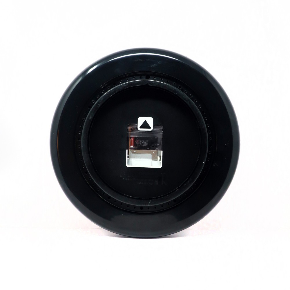 1980s Postmodern Black and Yellow Rexite Zero 980 Wall Clock