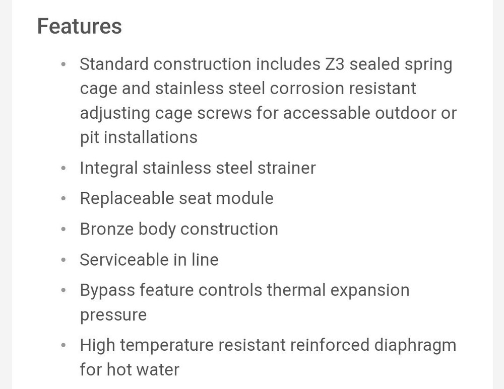 Water Pressure Reducing Valve 1/2" U5B-Z3