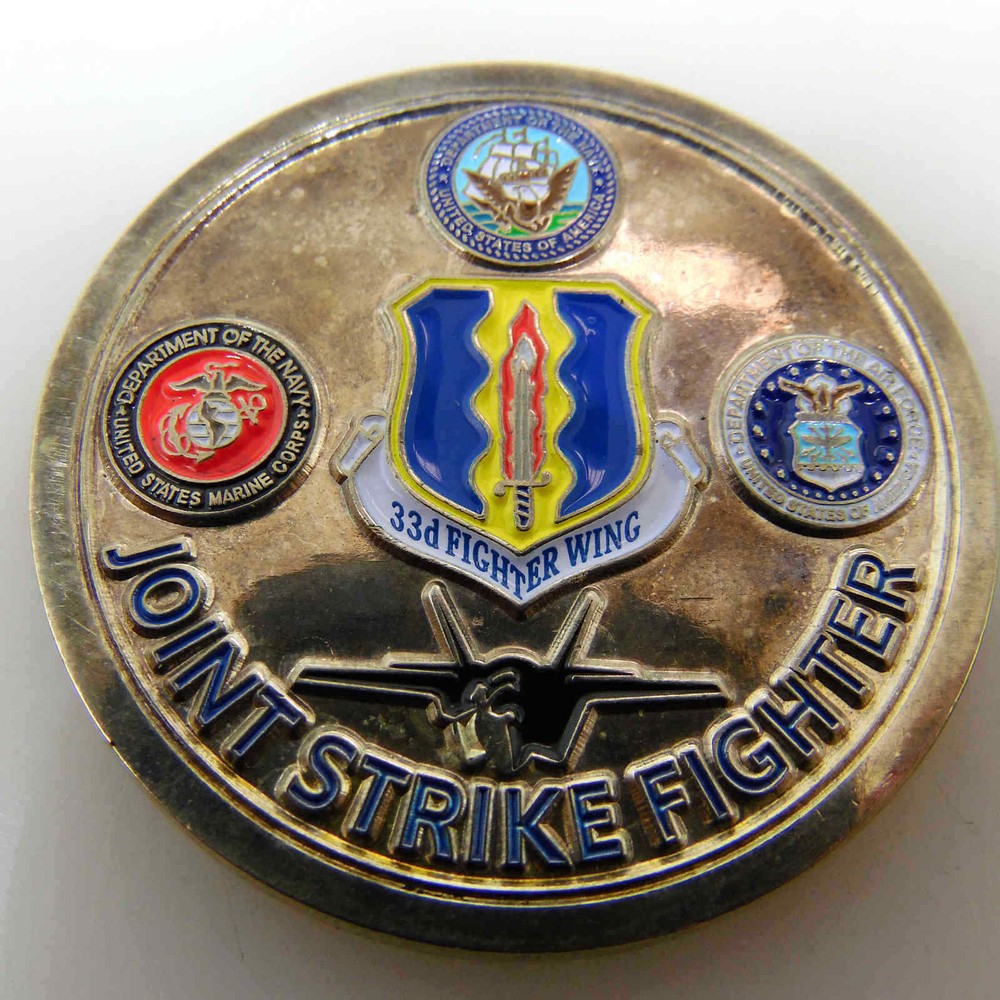 USAF 33D FIGHTER WING JOINT STRIKE FIGHTER CHALLENGE COIN