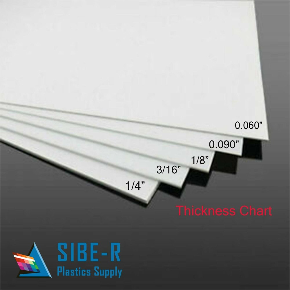 ABS Plastic Sheet - 1/16" Thick -White - 24" x 36" - Vacuum Forming Hobby