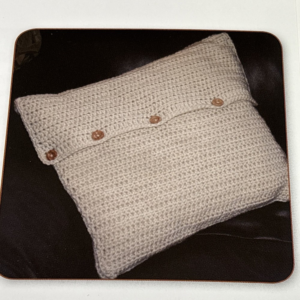 Cabled Throw Pillow Crochet Pattern Cards Pages