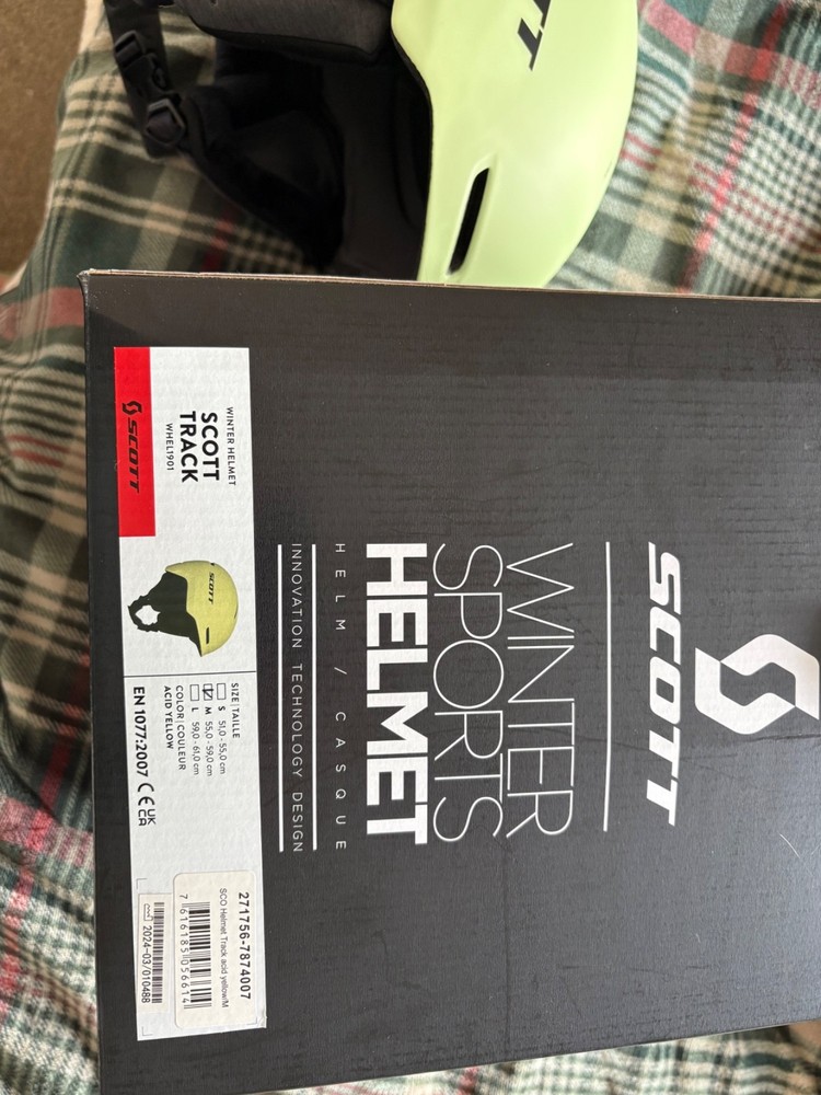 scott track ski helmet medium acid yellow