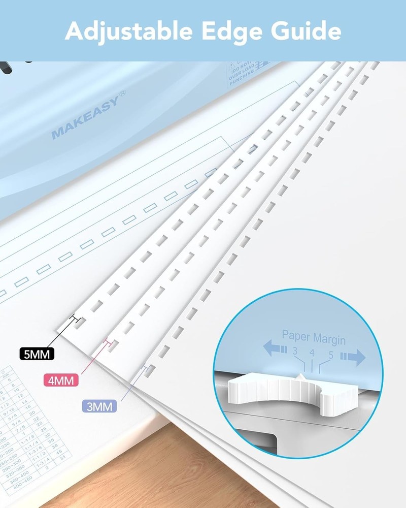 Binding Machine 21-Hole, 450 Sheets Capacity, Comb Binding for Letter A4 A5