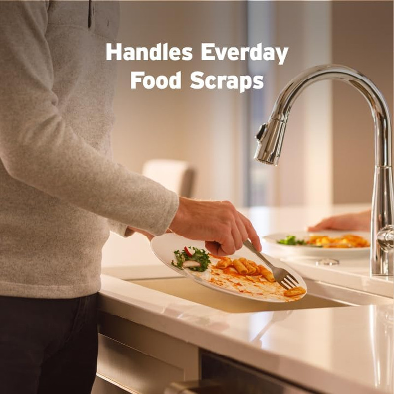 Badger 5 Garbage Disposal with Power Cord, Standard Series 1/2 HP Continuous ...