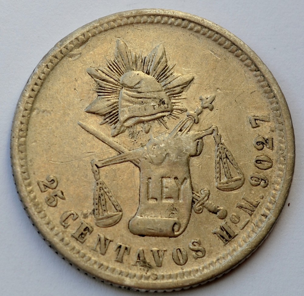 Mexico 25 Centavos 1877 Mo M