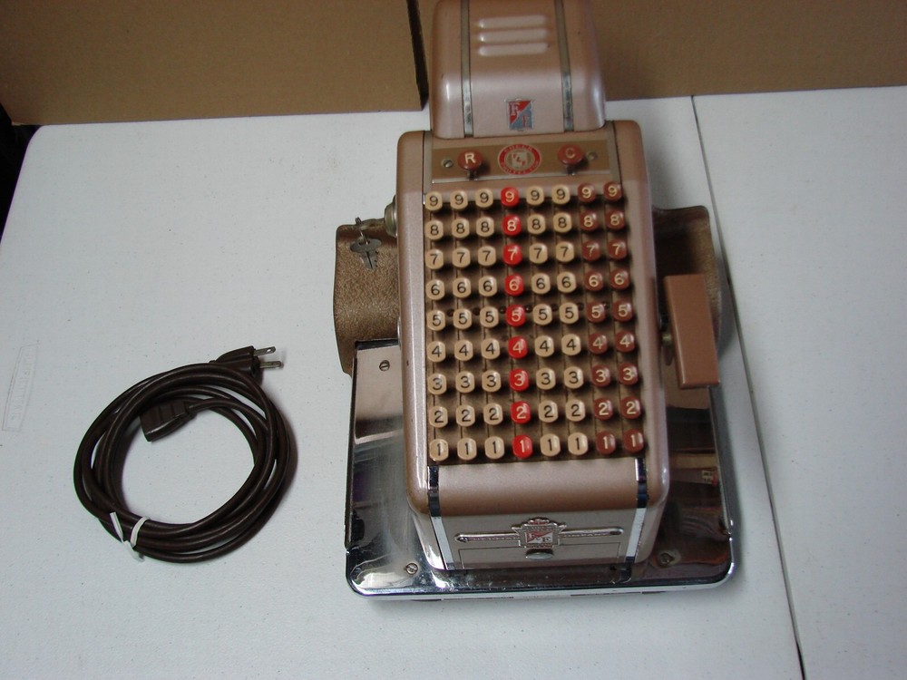 HEDMAN CO. F & E ELECTRIC CHECK WRITER PROTECTOR W/ LOCKING KEYS