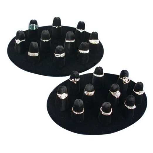 10 Ring Finger Display Black Velvet 2Pcs