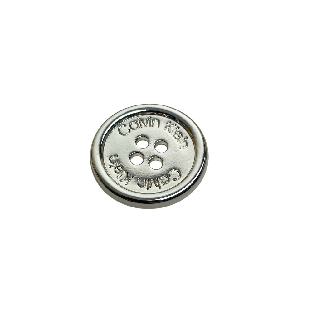 Calvin Klein Silver tone Metal Main Front Replacement Button .90"