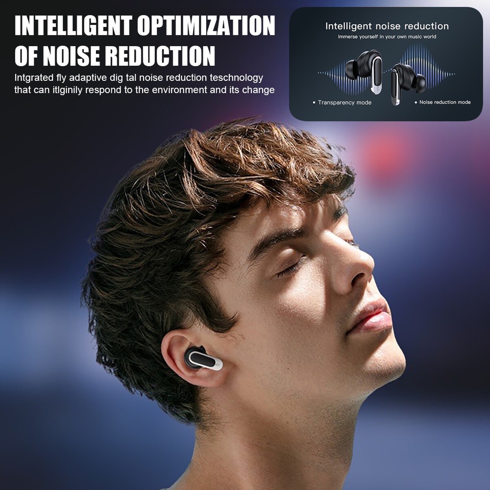 TWS Smart Touch Screen Earbuds Wireless Bluetooth Headphones Headset Mic Stereo