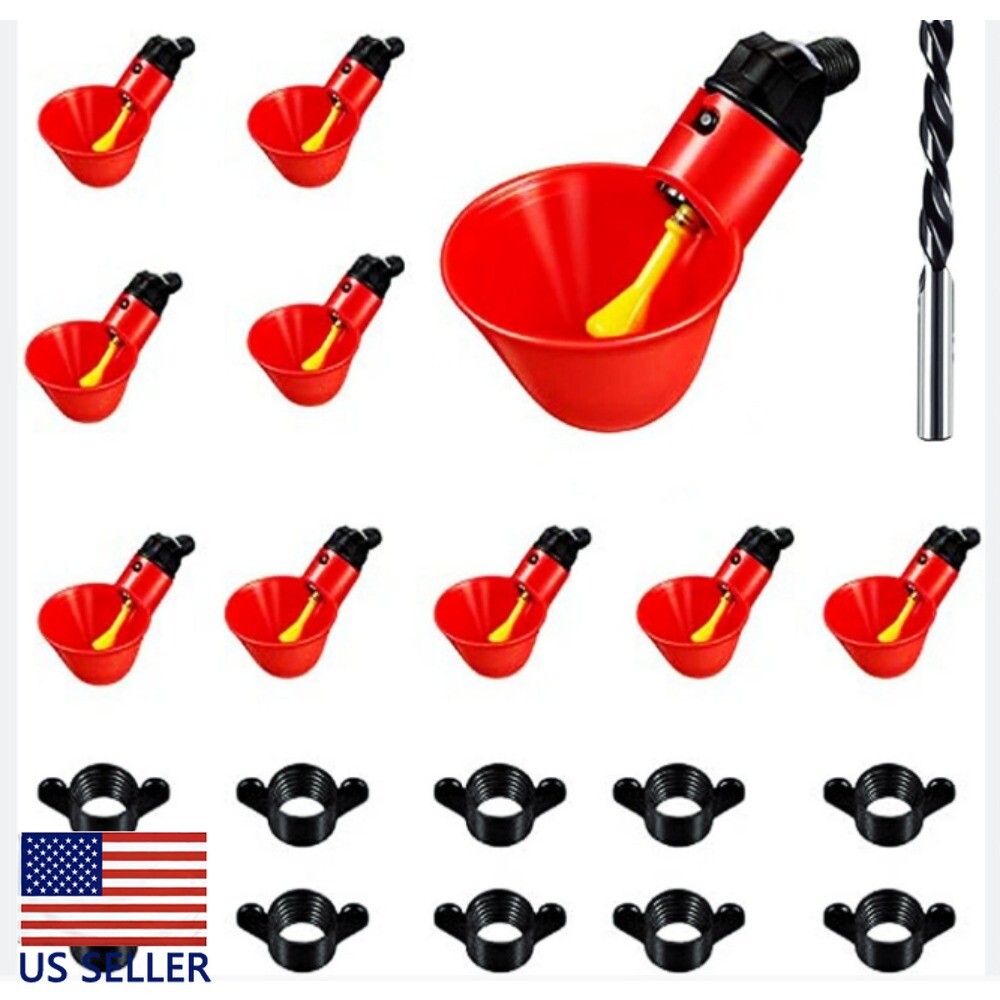 10PCS Chicken Drinking Cup Poultry Water Dispenser Split Automatic Water Feeder