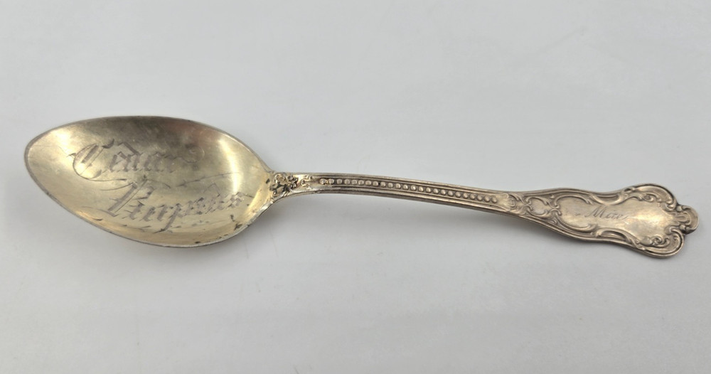 STERLING SILVER Cedar Rapids Iowa Souvenir Spoon - MARKED
