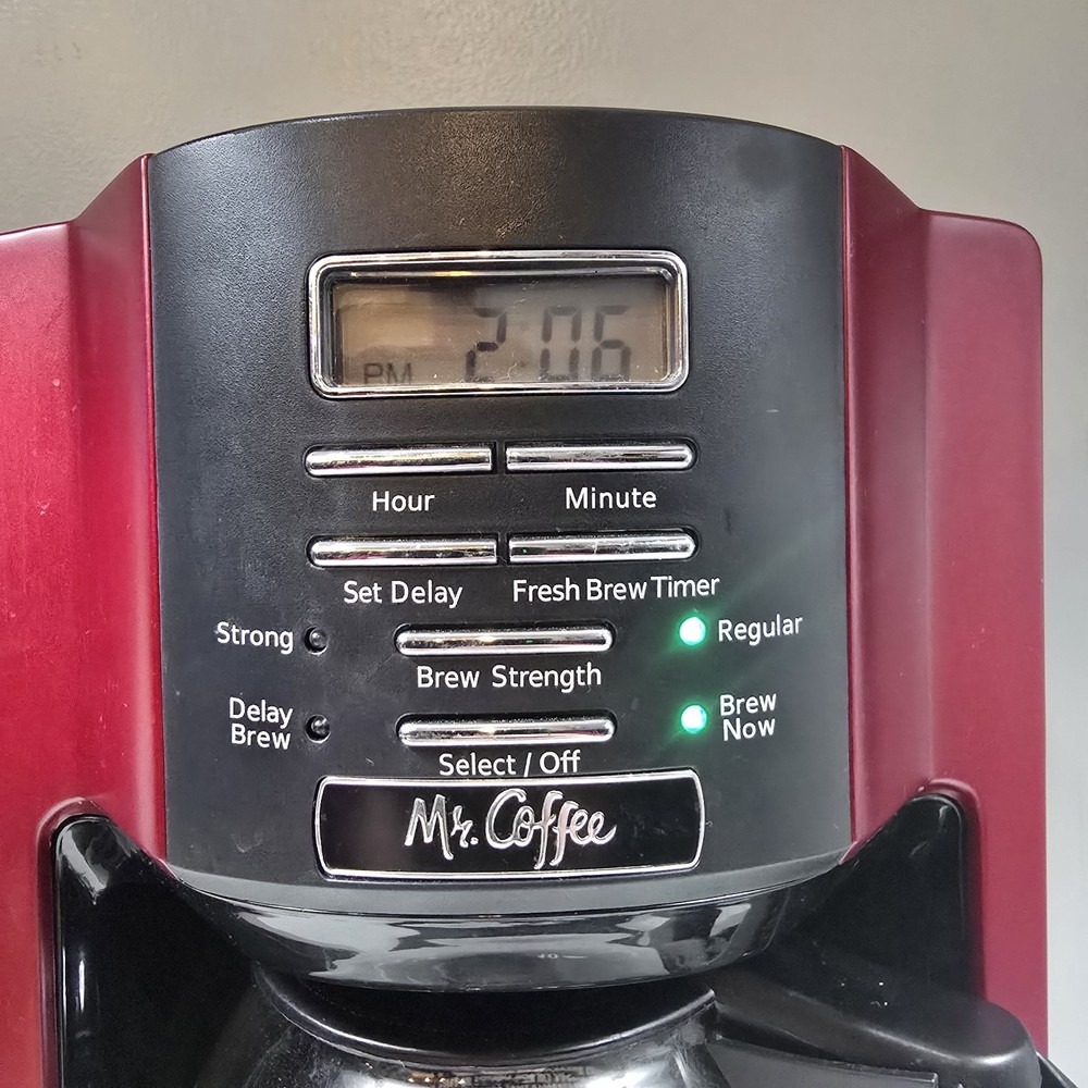 Mr. Coffee BVMC-EHX33-R 12 Cup Programmable Red Coffee Maker Brew Strength
