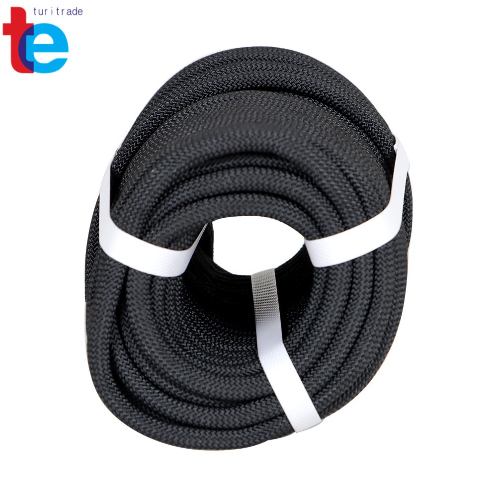 3/8" × 100' Black High Strong Pulling Braided Polyest Rope 3520Lbs Rope