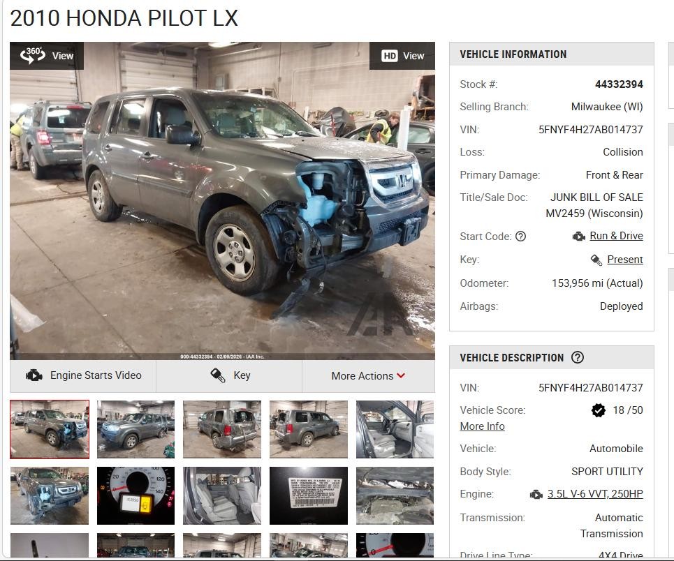 Used A/C Selector Switch fits: 2010 Honda Pilot LX manual front Grade A