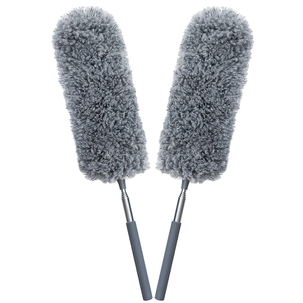 2 Pack Microfiber Feather Duster for Cleaning, with Extendable Pole, Hand Was...