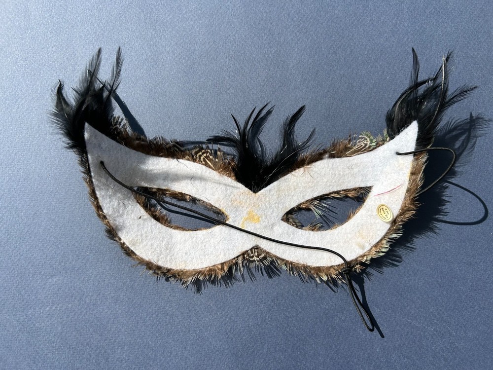 Feathered Masquerade Ball Half-Face Mask