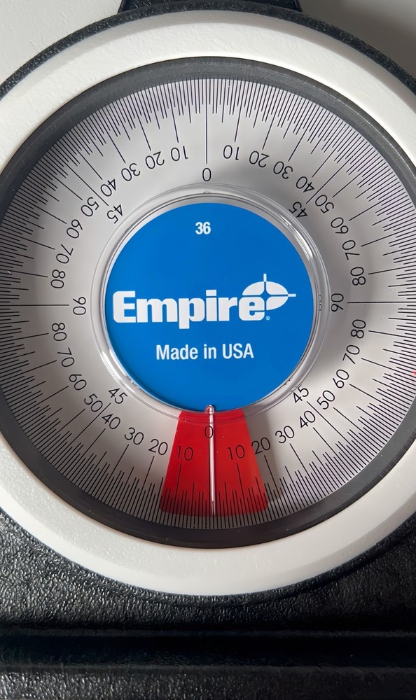 Empire 36 Magnetic Polycast Protractor – 360° Dial, Adjustable Pointer