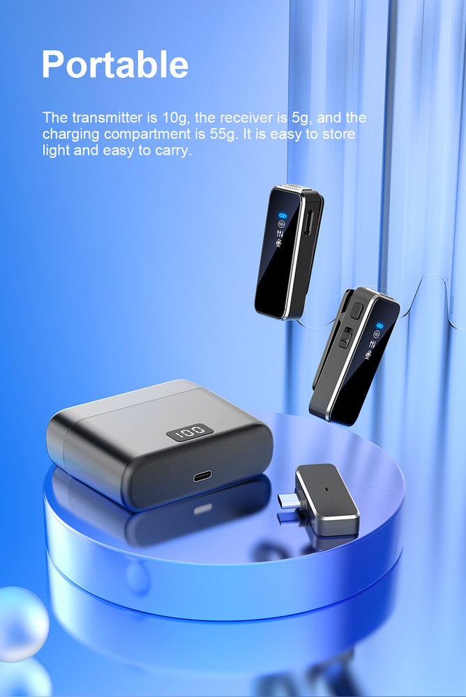 Wireless Lapel Microphone With Charging Box For Android Iphone IOS Mobile Phone