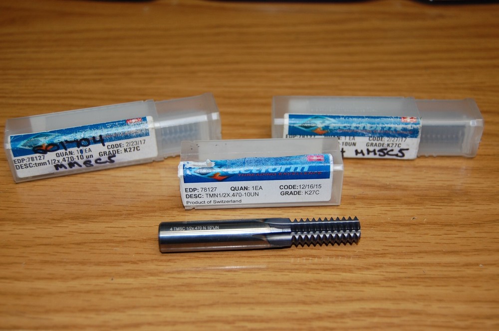 THREAD MILL 1/2" x .470 STRAIGHT FL SOLID CARBIDE XACTFORM# 78127