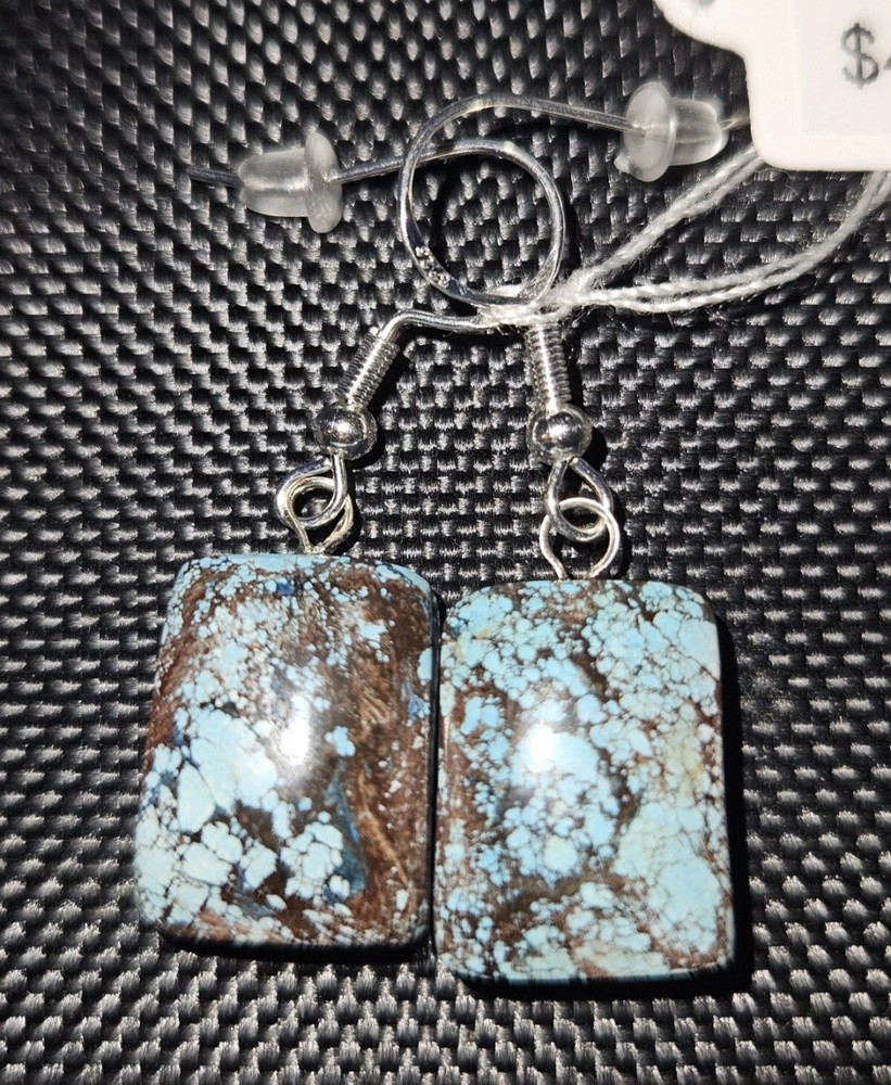 Red Web Turquoise Earrings