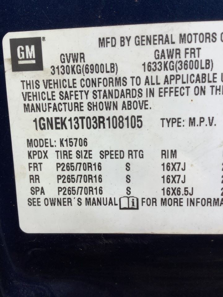 2003 TAHOE Third Brake Light OEM